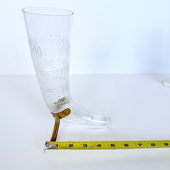 Vintage 80s Finnish Beer Horn Beer Glass Littala Finland Harald By Valto Kokko - Picture 16 of 16